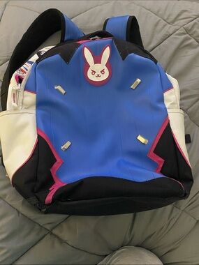 Blue & White Bunny Accent Backpack for Women